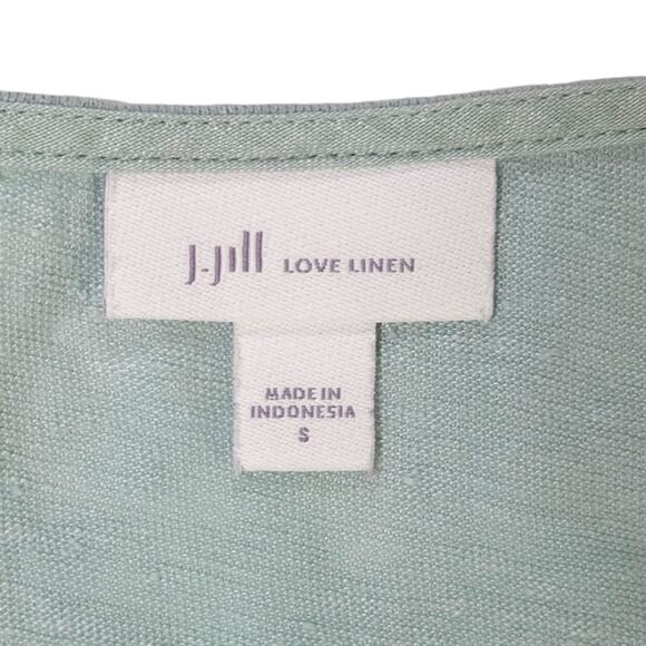 EUC J.Jill Love Linen Split Neck Oversized Linen Tunic Sz. S [6-8] Soft Green - Picture 3 of 10